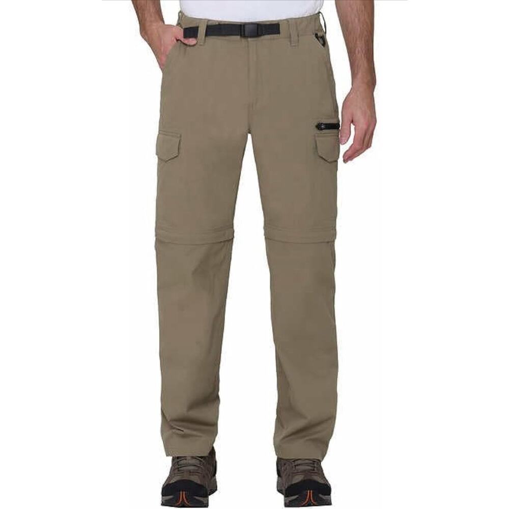 B.C. Clothing Co. Men's Convertible Stretch Cargo Pants & Shorts Tan Size S x 32